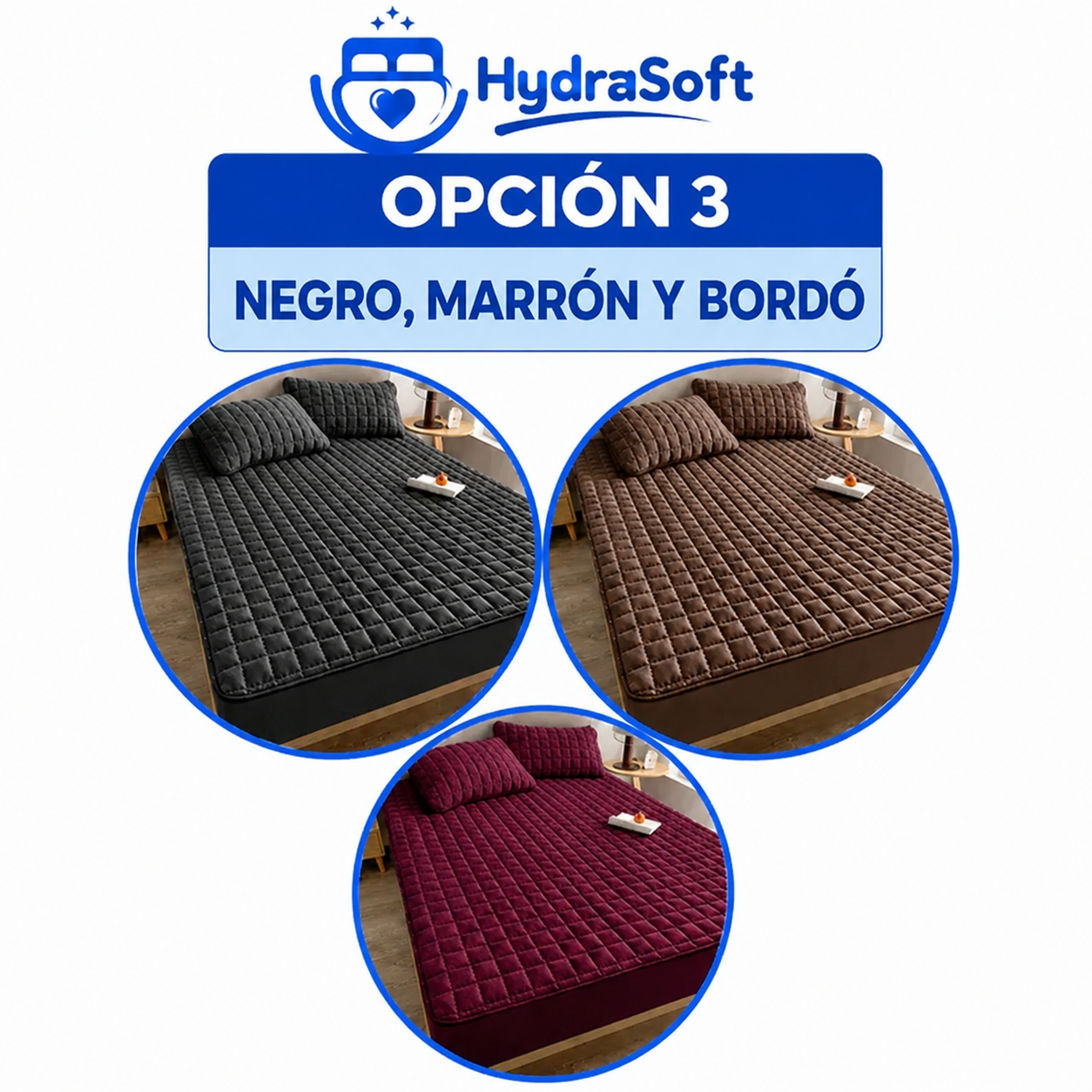 [PAGÁ 1, LLEVÁ 3] HydraSoft™ Juego de Cama Impermeable Premium – Cubrecama + 2 Fundas de Almohada